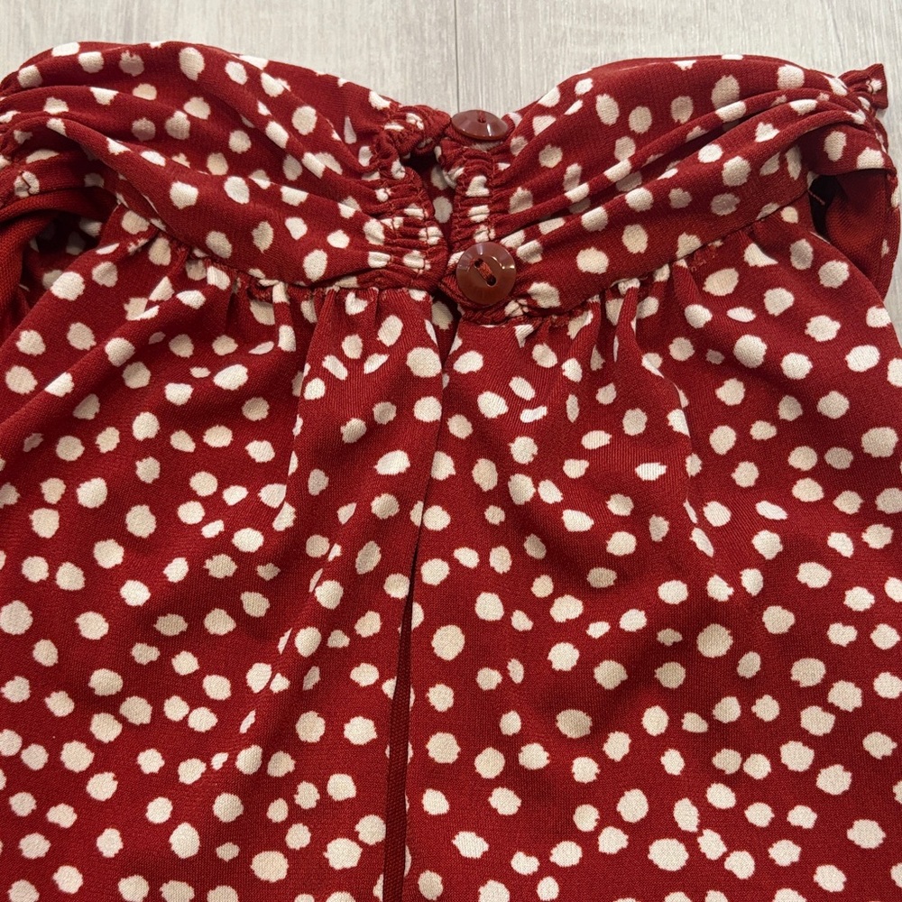 Enfocus Studio Red and White Polka Dot Halter Dress with Tie Front - Picture 6 of 7